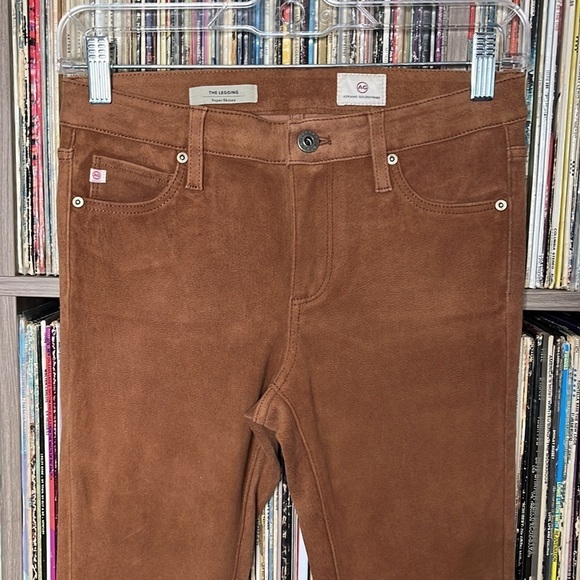 AG Adriano Goldschmied The Suede Legging Ankle Jean in 100% Lamb Leather Size 26 - Picture 6 of 11